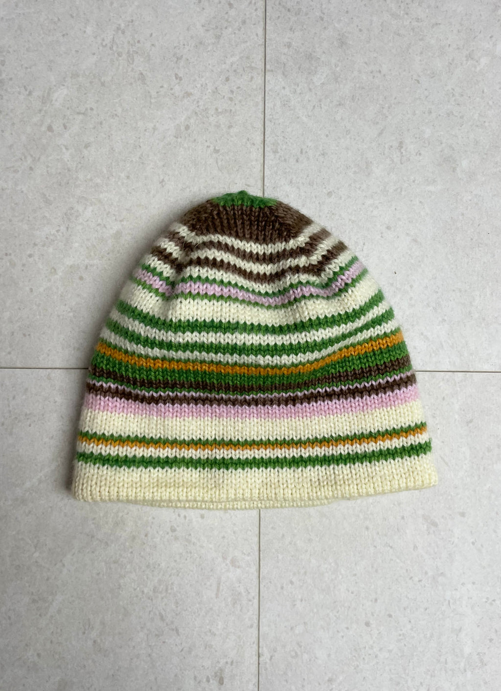 Reversible mixed striped beanie ( earthy colours )