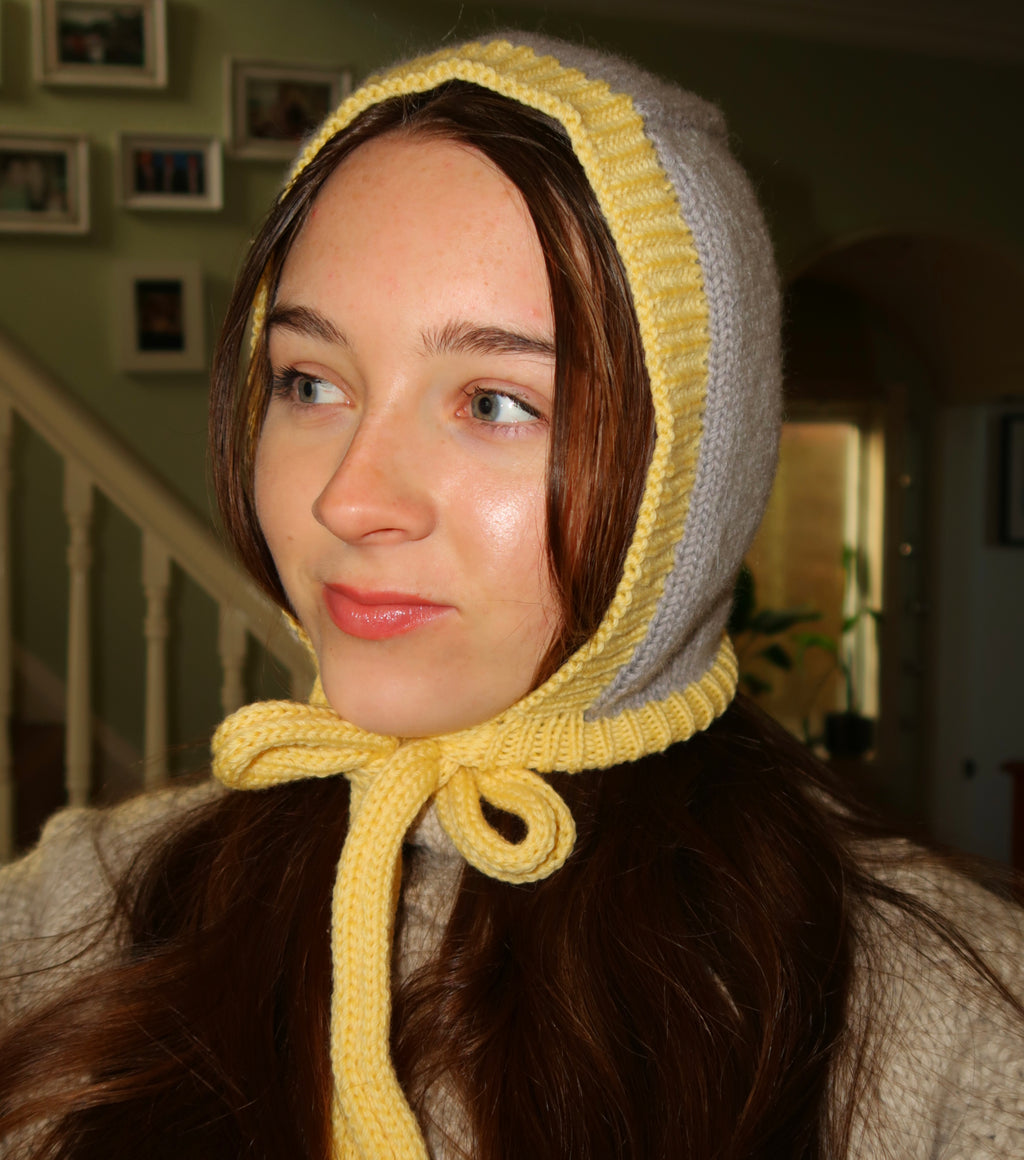 Grey and yellow bonnet
