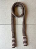 Brown and pink striped skinny scarf