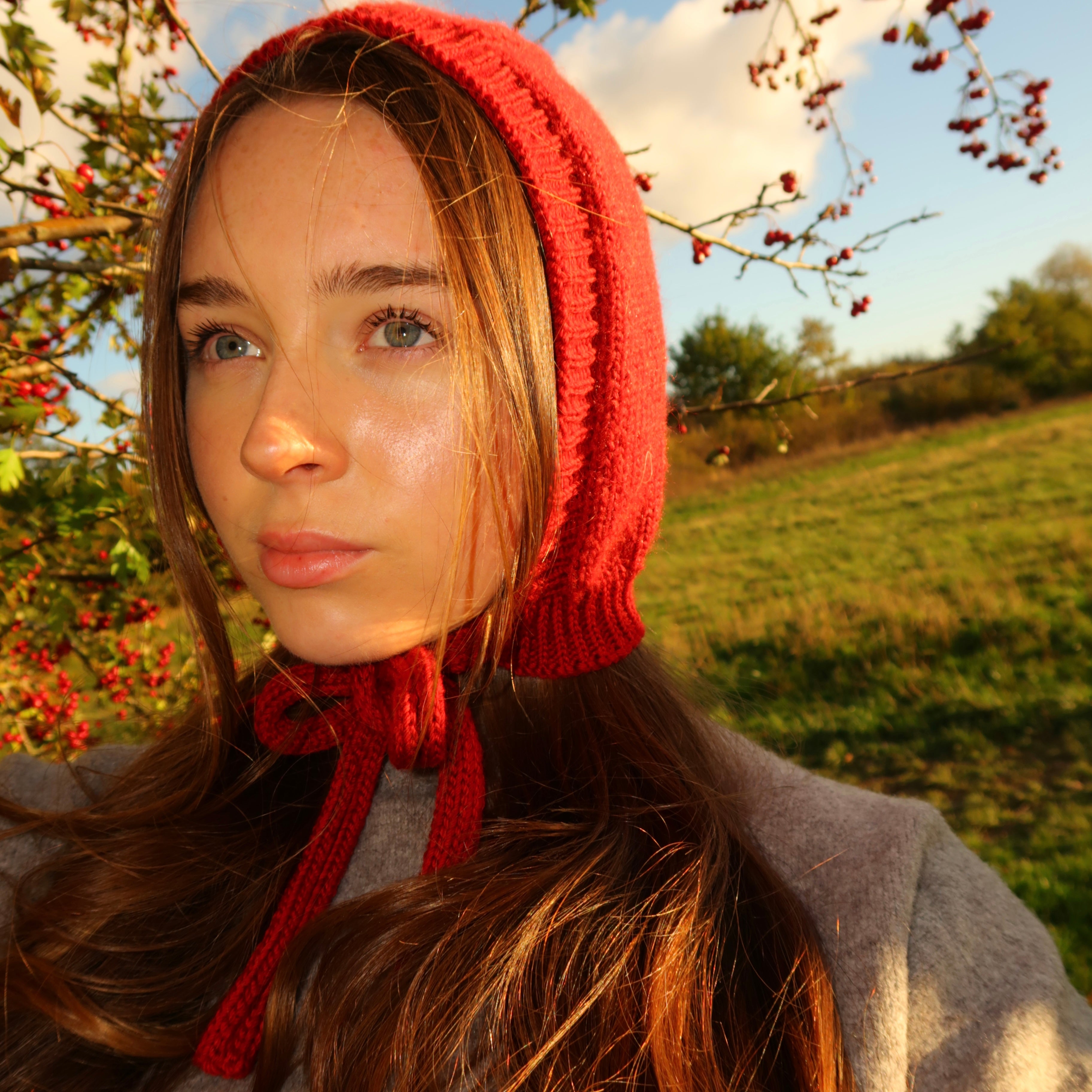 Dark red bonnet