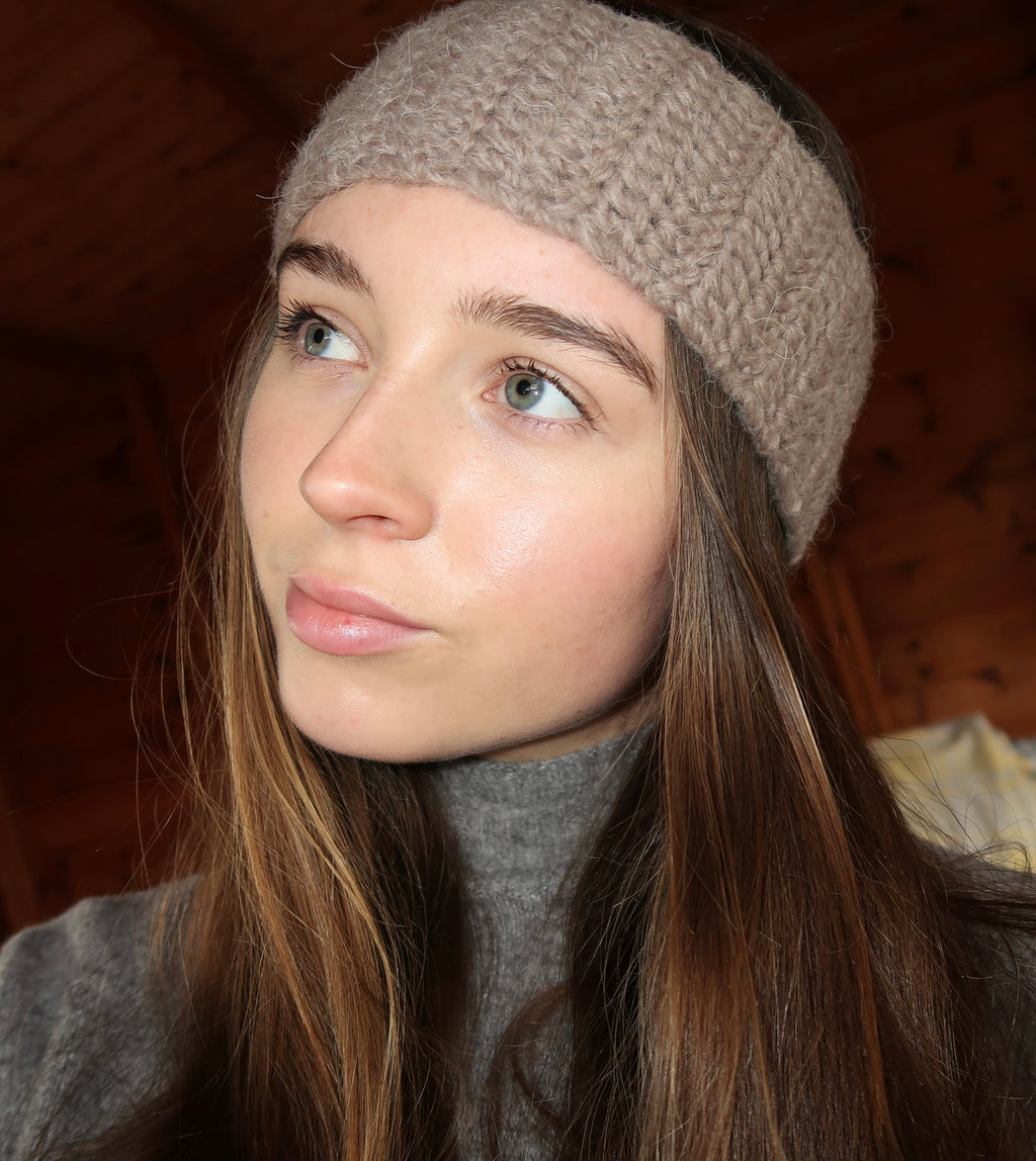 Mink brown crochet headband