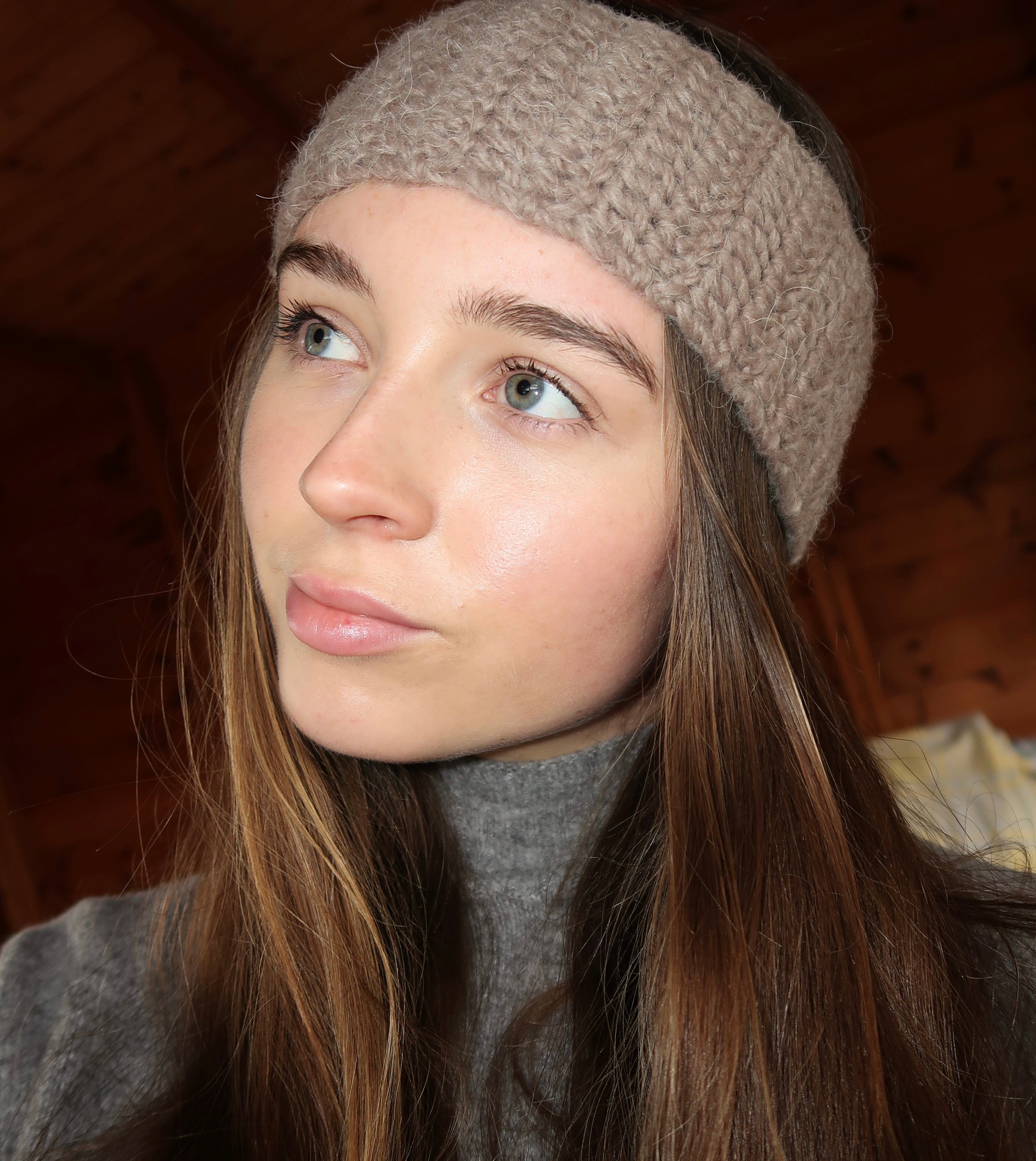 Mink brown crochet headband