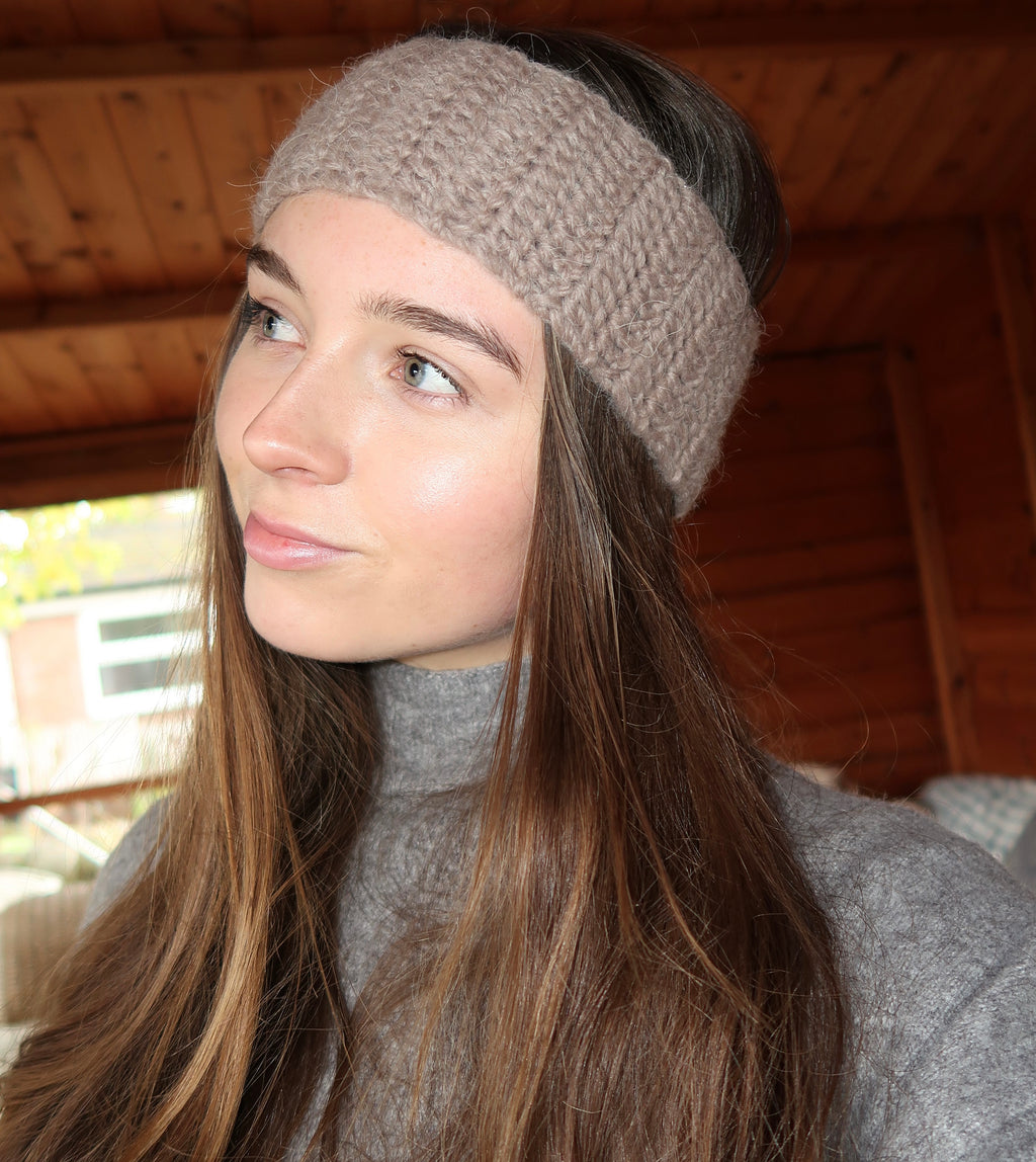 Mink brown crochet headband