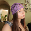 Purple sparkly mesh hat