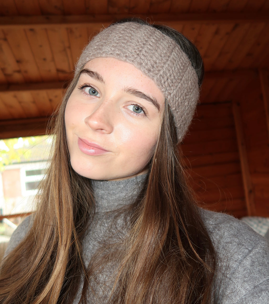 Mink brown crochet headband