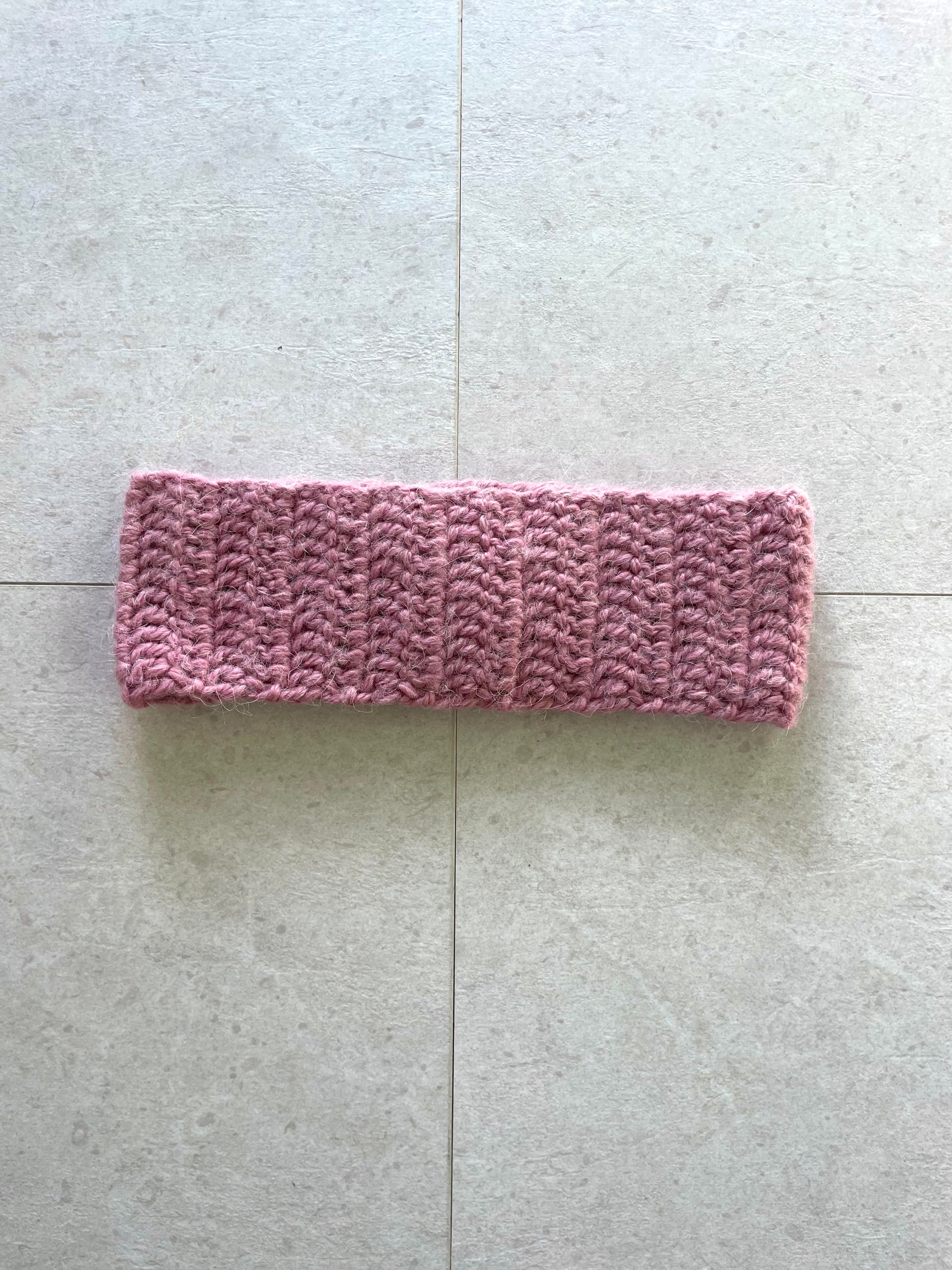 Pink crochet headband