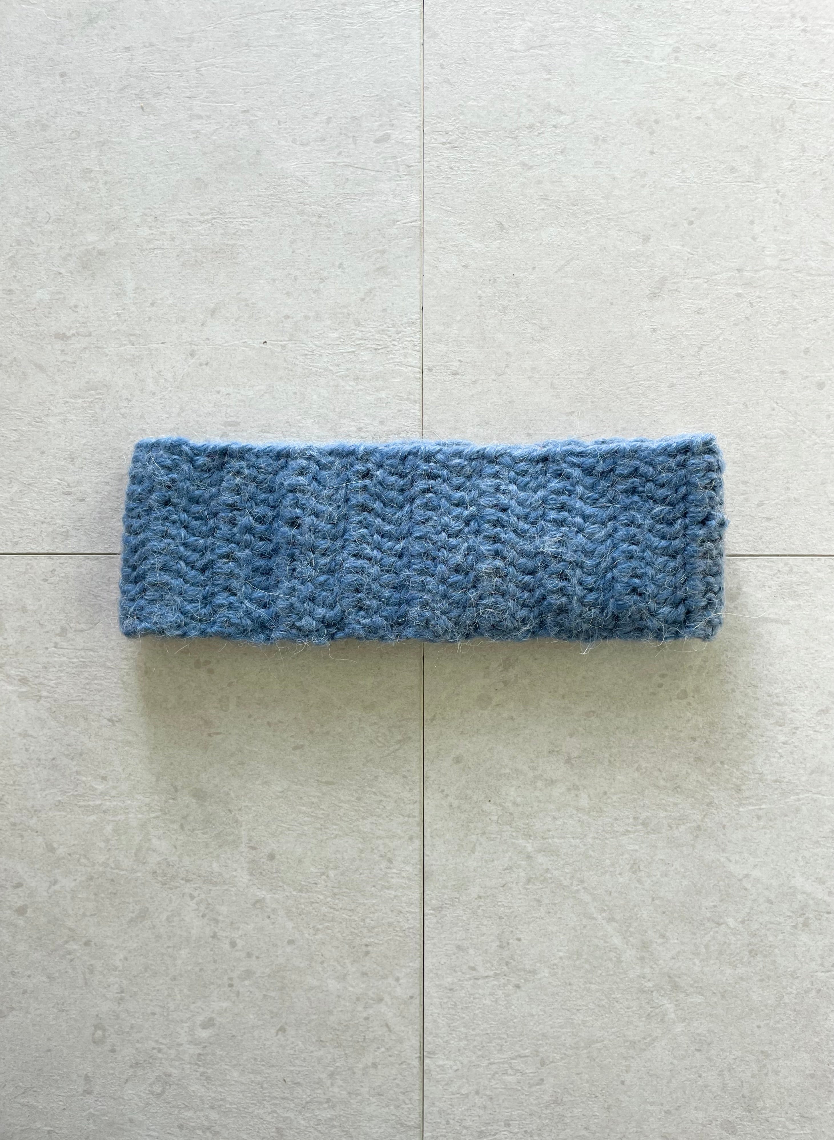 Blue crochet headband