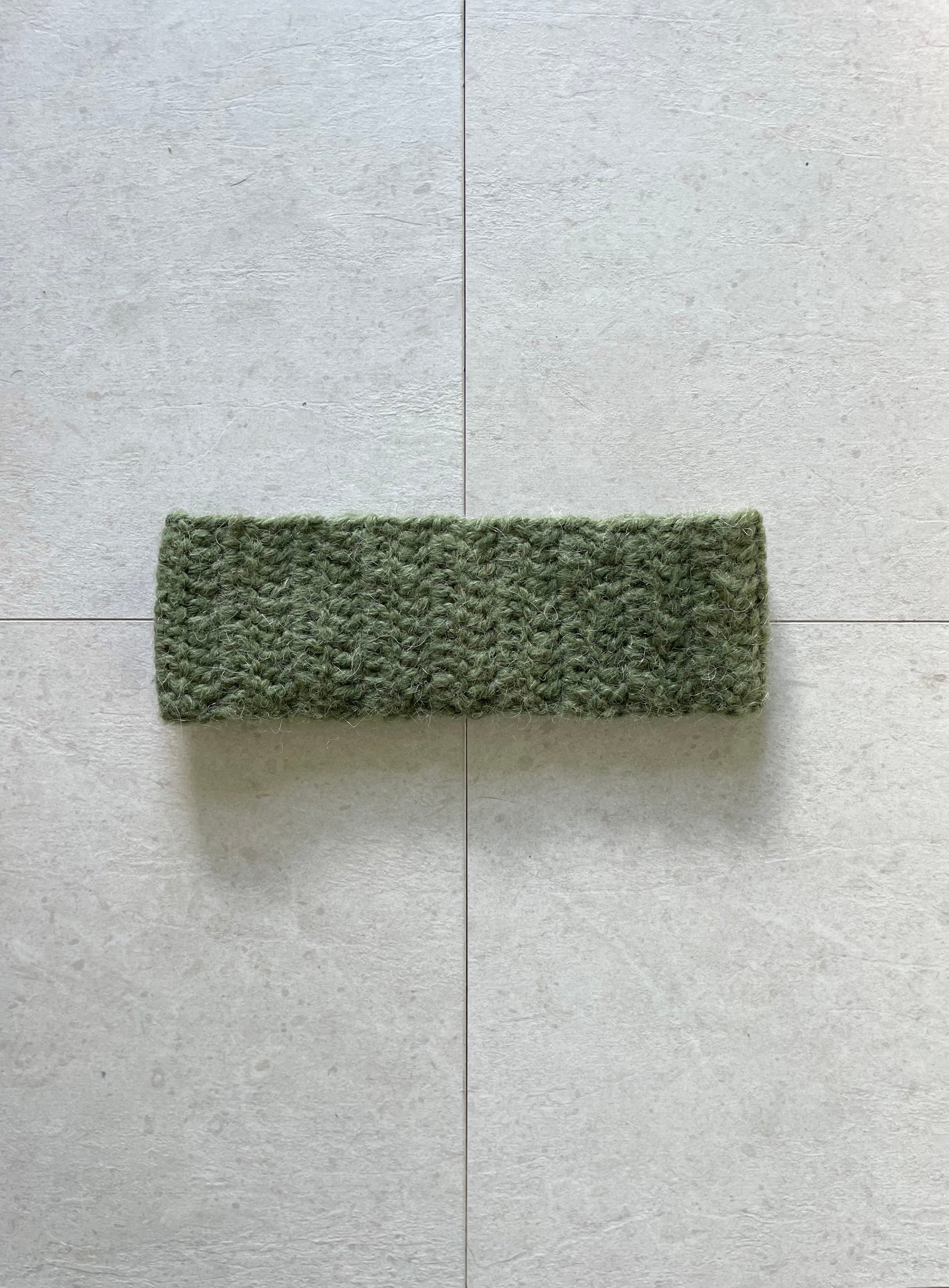 Green crocheted headband