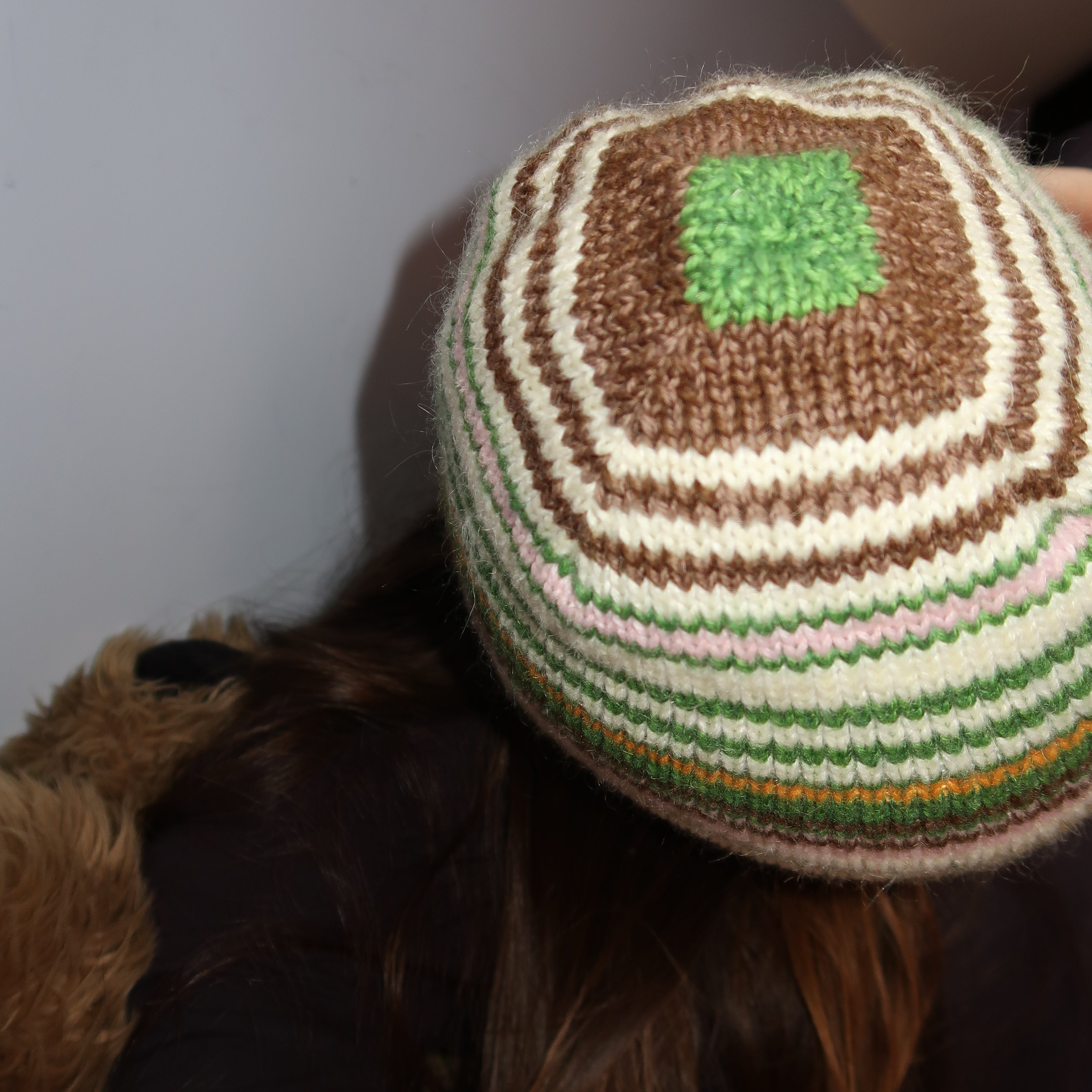 Reversible mixed striped beanie ( earthy colours )