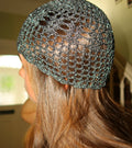 Black/silver detailed mesh hat