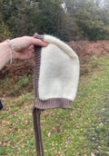 Cream and brown bonnet